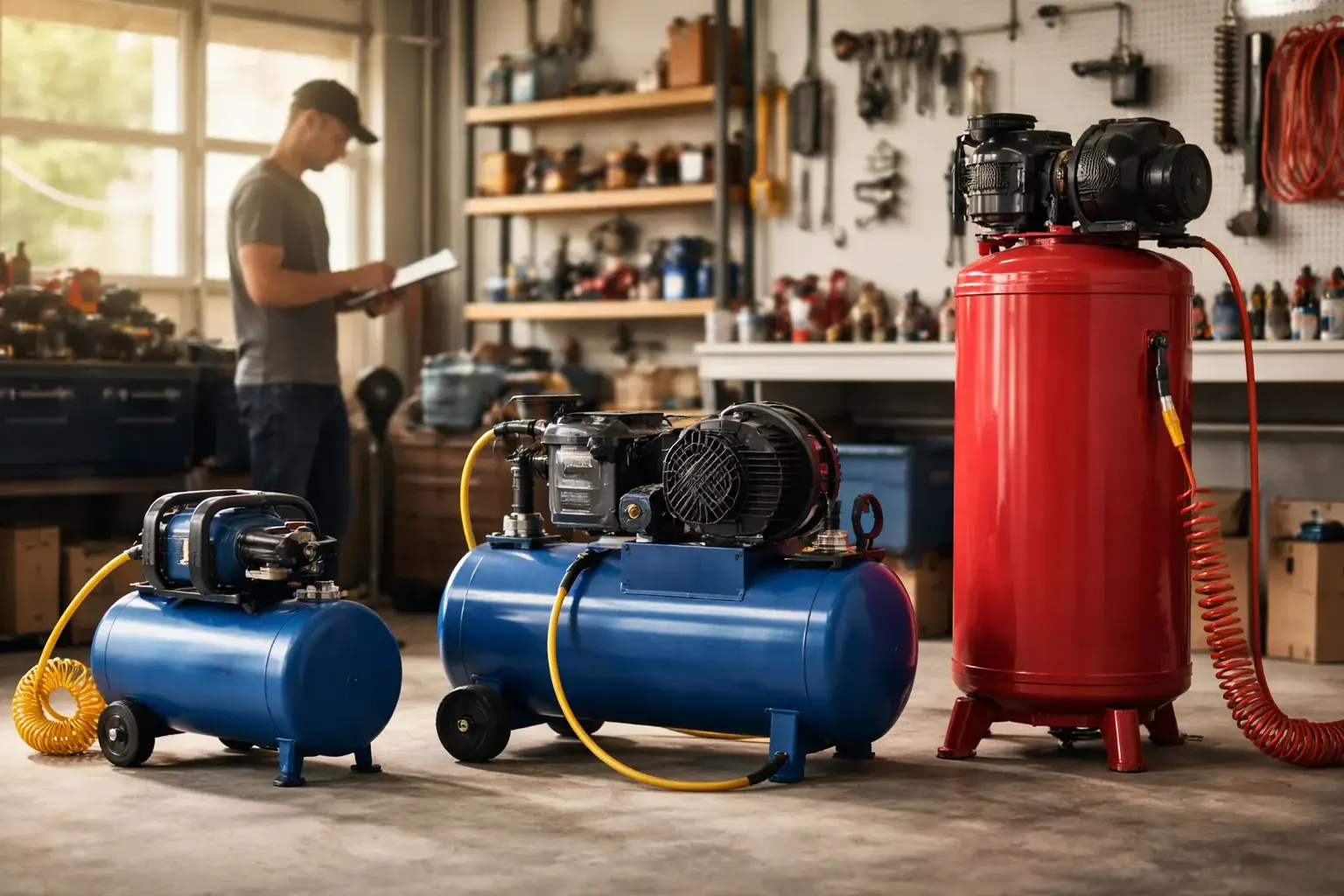 Cotiza y elige cuál es el mejor compresor de aire industrial de tornillo o pistón con eficiencia energética VSD para optimizar los costos de tu taller.