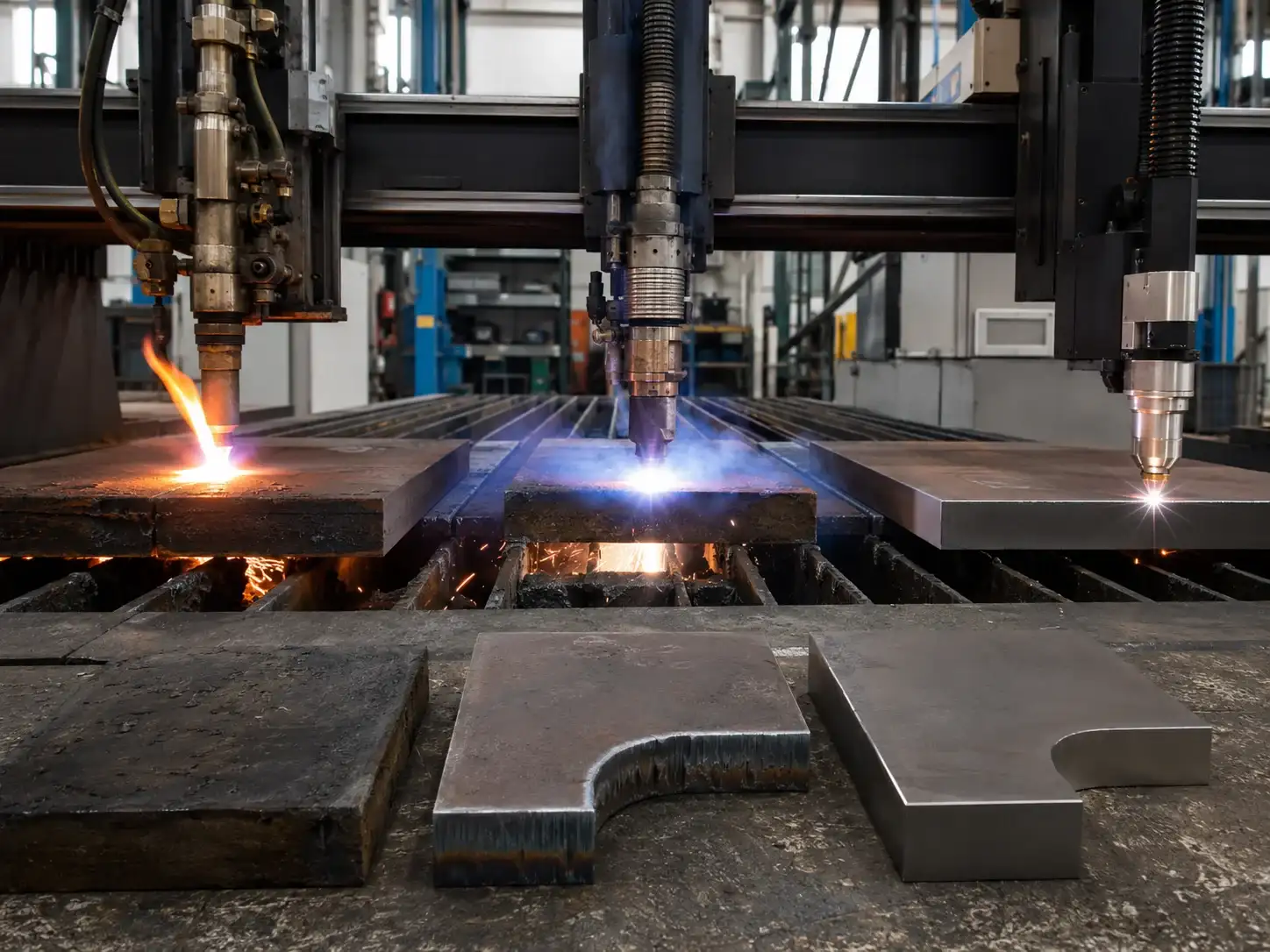 oxicorte CNC vs plasma CNC vs láser fibra