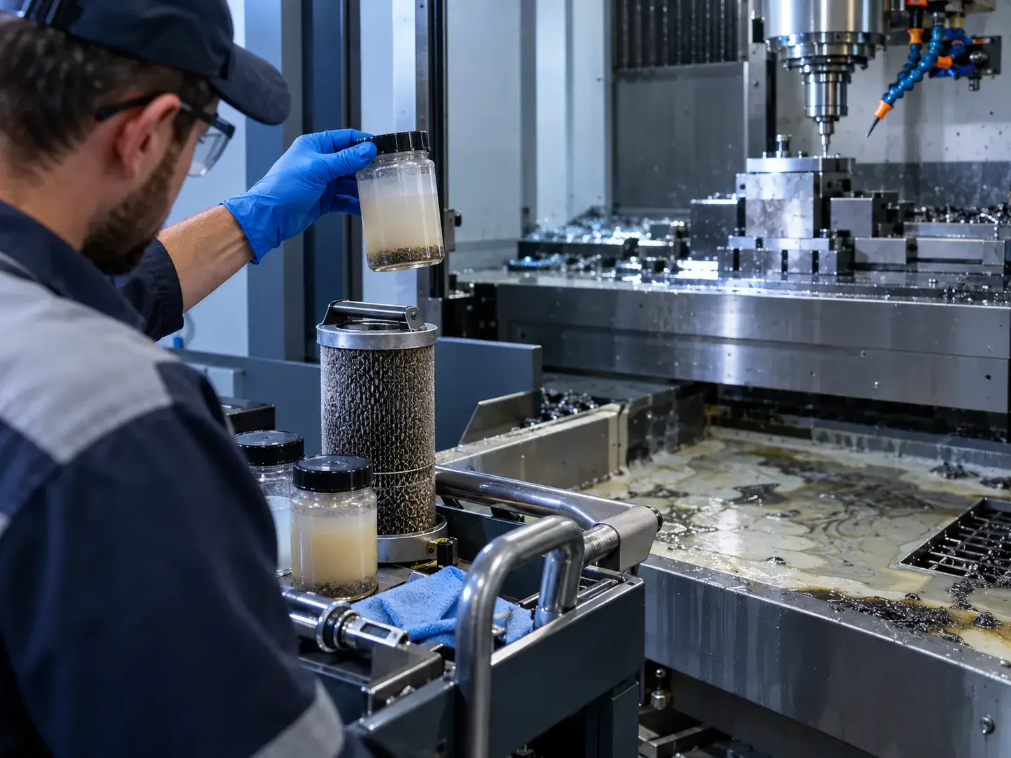 contaminación de fluidos de corte emulsionables