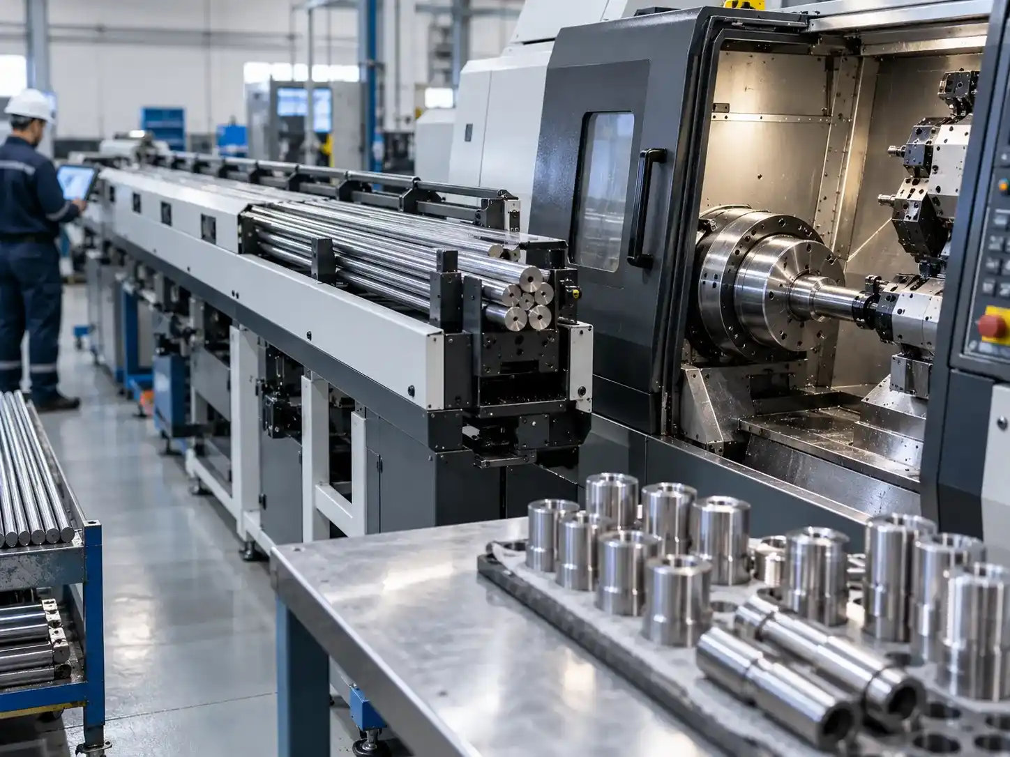 alimentador de barras para torno CNC